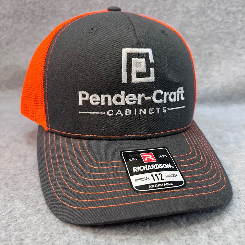 Pender-Craft Cabinets Mens Grey Orange Richardson 112 Trucker Hat Snapback OSFA